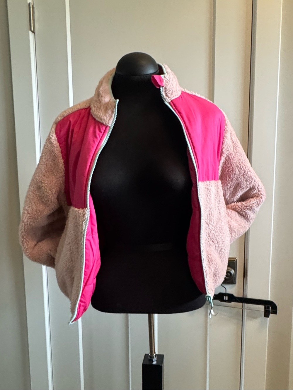 Girls' Reversible Pink Sherpa & Quilted Puffer Jacket